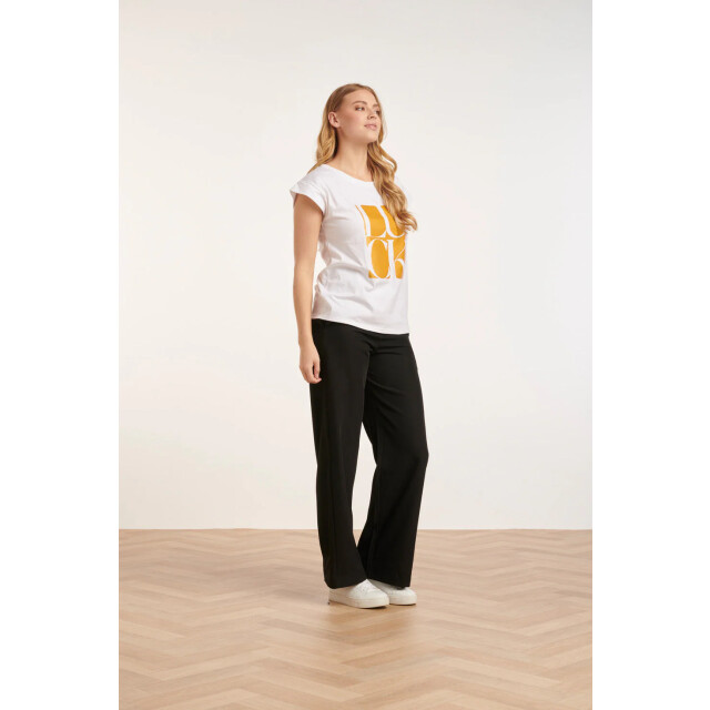 Smashed Lemon 24687 te t-shirt met 'luck' print | 24687-000-025 large