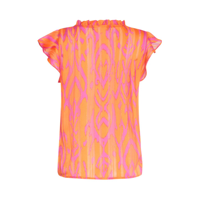 Smashed Lemon 25074 chiffon frilly top met aztec print | 25074-250-420 large