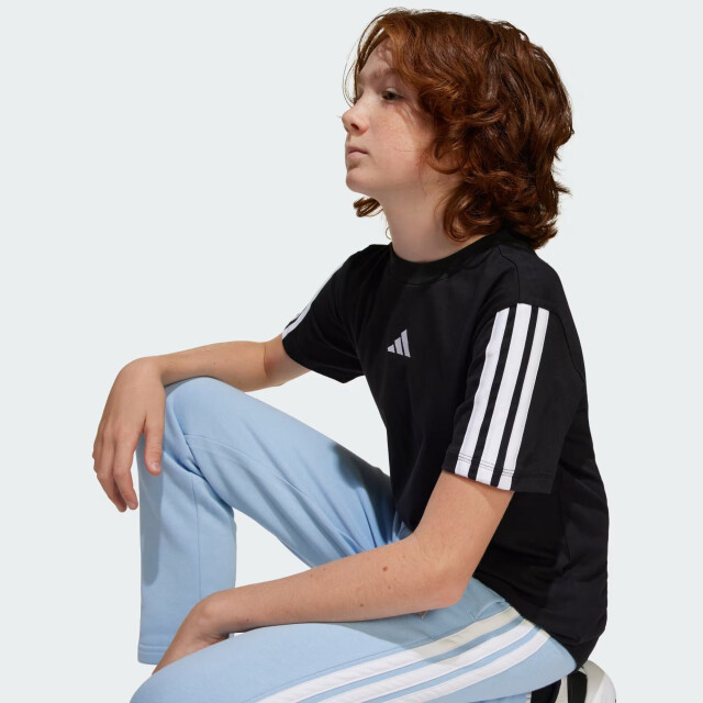 Adidas j 3s tee 160 sport t-shirt korte mouw jongens zwart-wit 070776_991-164 large