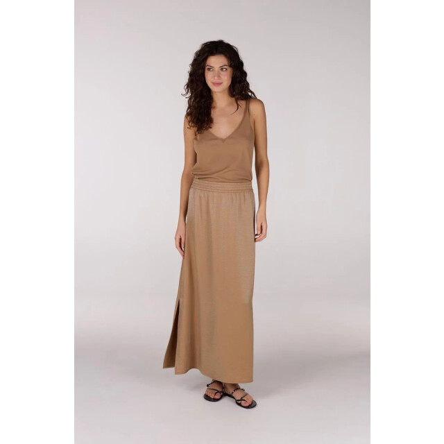 Jansen Amsterdam Fran rok ws691 long slits elastic waistband tobacco WS691 large