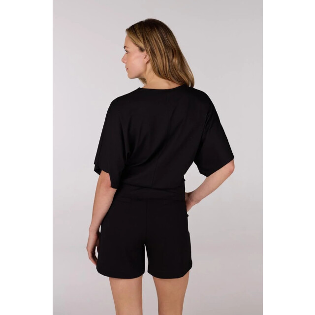 Jansen Amsterdam Forine shirt v 134 short sleeve knot detail black V134 large