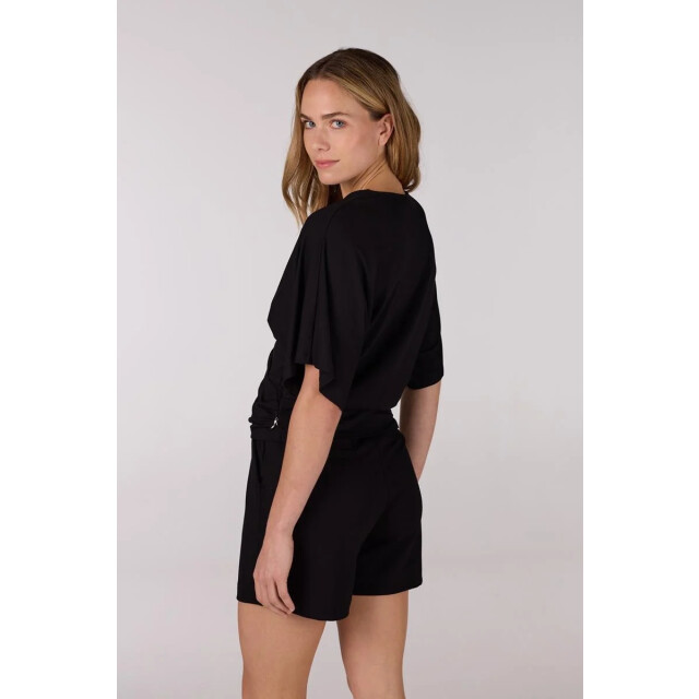Jansen Amsterdam Forine shirt v 134 short sleeve knot detail black V134 large