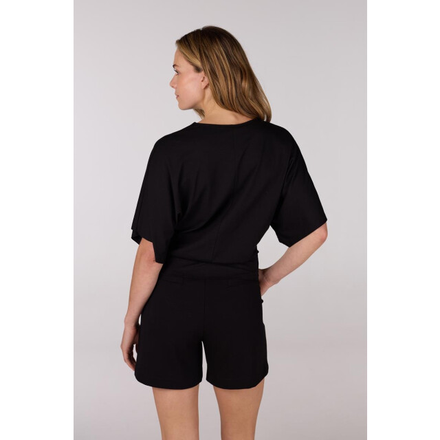 Jansen Amsterdam Forine shirt v 134 short sleeve knot detail black V134 large