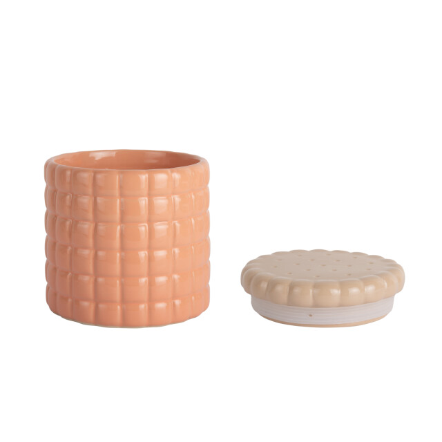 Present Time storage jar biscuit box peach orange 3062311 large