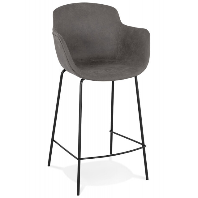 Alterego Middelhoge snackkruk 'calvin mini' in donker microvezel 3191185 large