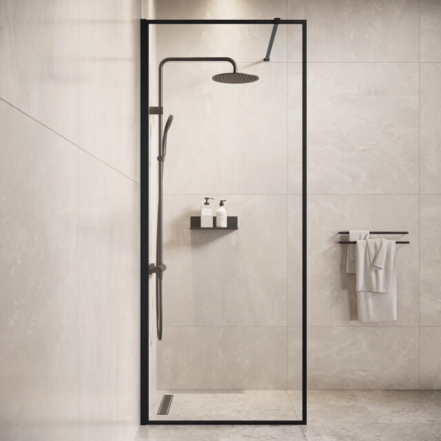 Badplaats Douchewand georgia 90 x 200 cm zwart – inloopdouche 8 mm 3192188 large