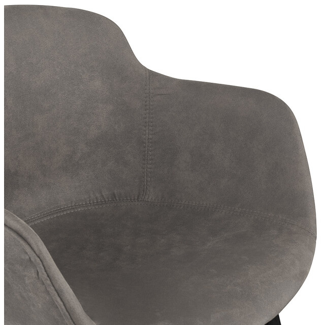 Alterego 'rupert' stoel met armleuningen in donker microvezel en zwarte houten 3190788 large