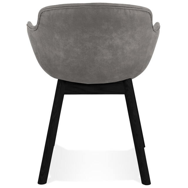 Alterego 'rupert' stoel met armleuningen in donker microvezel en zwarte houten 3190788 large
