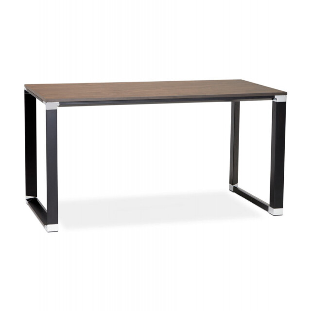Alterego Groot recht directiebureau 'xline' 200 in walnootafwerking hout en zwarte 3191937 large