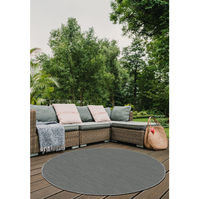 Muratap Brussels uni buitenkleed – rond effen indoor & outdoor vloerkleed – tuinkleed, 3192039 large