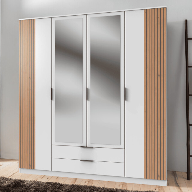 CaliCosy Kast 4 draaideuren met 1 spiegel en 2 laden l180 cm luebeck 3192261 large