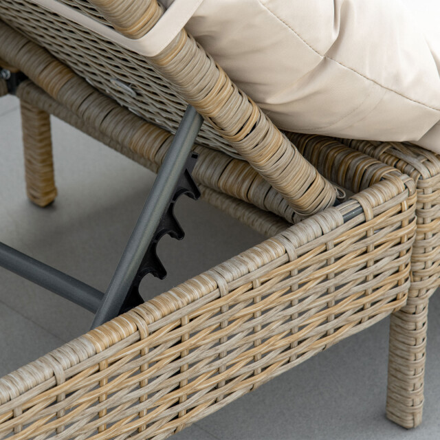 4goodz Outsunny ligbed rotan rug verstelbaar met wielen - 3192321 large
