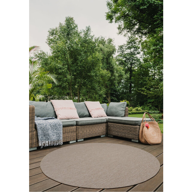 Muratap Brussels uni buitenkleed – rond effen indoor & outdoor vloerkleed – tuinkleed, 3192013 large