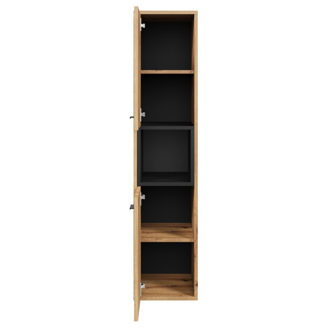 Badplaats Badkamerkast oliver 30 x 30 x 133 cm eiken met zwart hangende 3191991 large