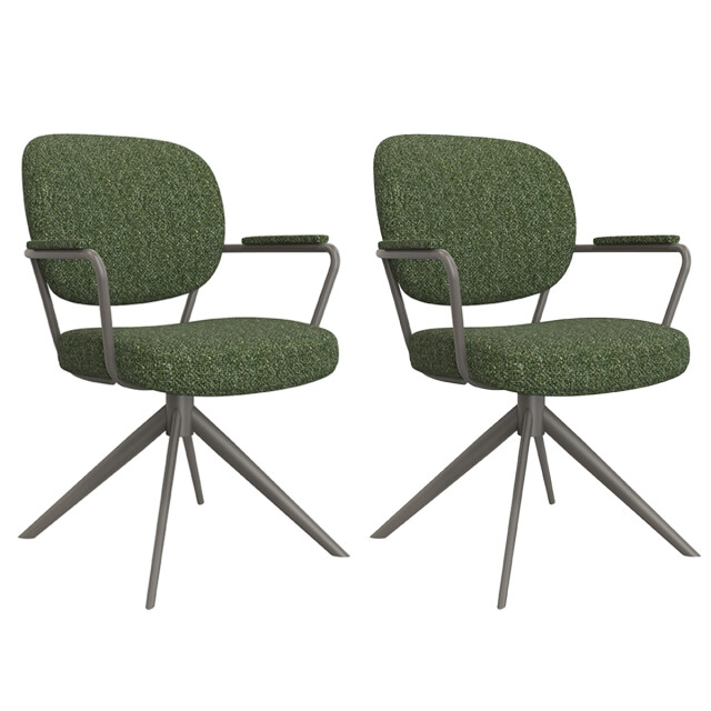 Label51 Eetkamerstoel basel forest boucle set van 2 3172693 large