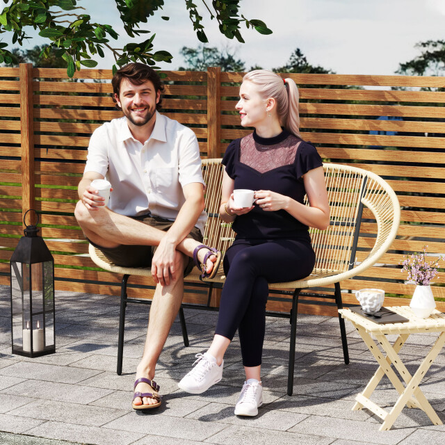 4goodz Outsunny 2-zits rattan tuinbank in boho-stijl kaki 3192182 large