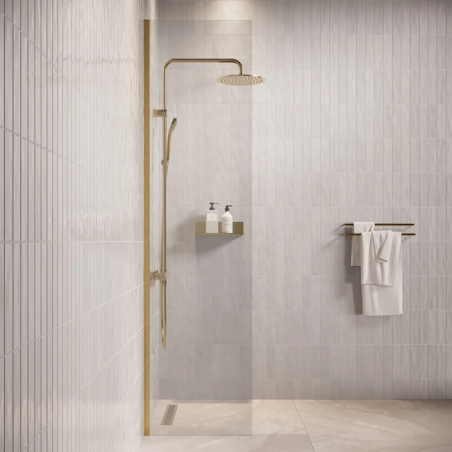 Badplaats Douchewand florida 40 x 200 cm goud – transparant glas inloopdouche 3192185 large