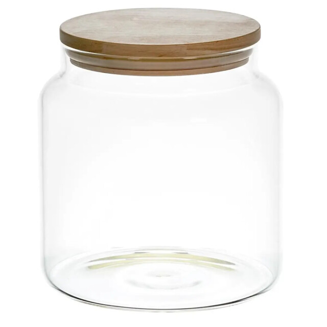WDMT Glazen voorraadpot met houten deksel 1.9 l transparant 3192423 large