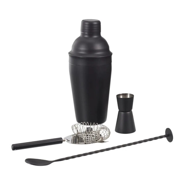 WDMT Vierdelig rvs cocktail set mat zwart 3192463 large
