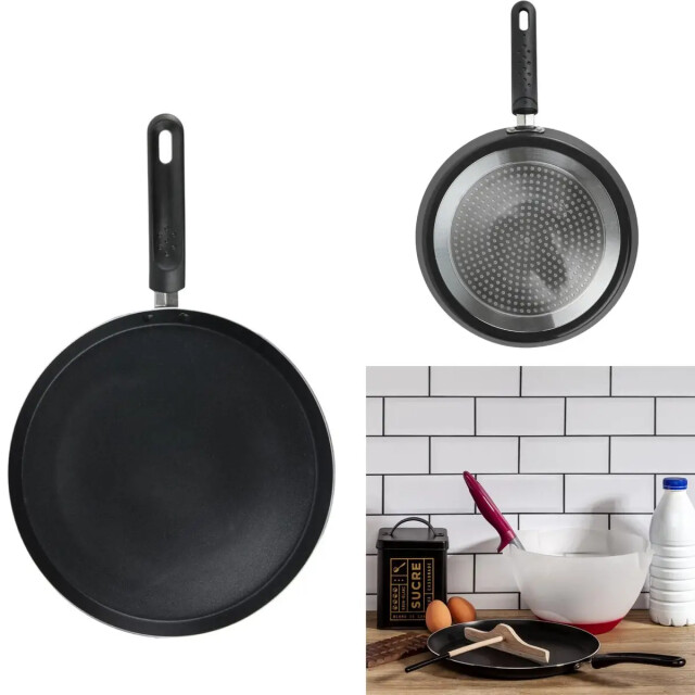 WDMT Zwarte pannenkoekenpan ø 26 cm pfas vrij zwart 3192384 large