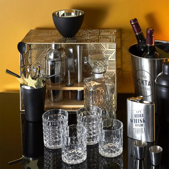 WDMT Vierdelig rvs cocktail set mat zwart 3192463 large
