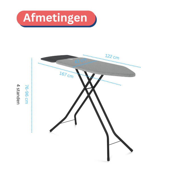 Wasophoogte Strijkplank, extra breed, 122*43 cm (l*b) 3182983 large