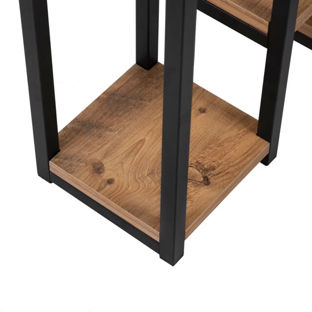 WDMT Metalen plantentafel rechthoekig met houten etageres 3192484 large