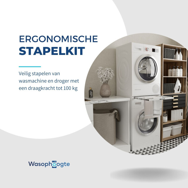 Wasophoogte ® tussenstuk wasmachine & droger met droogrek 3188037 large