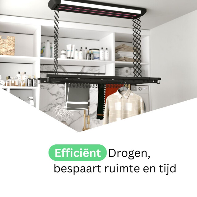 Wasophoogte Plafonddroogrek topdry elite zwart 3188006 large