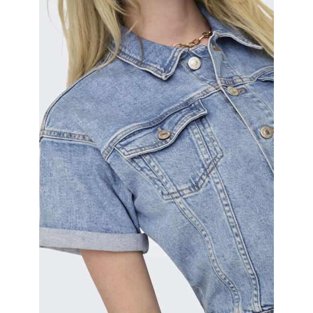 Only Onlcastel s/s dnm playsuit azg light blue denim 15344704-177934 large