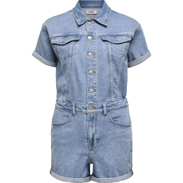 Only Onlcastel s/s dnm playsuit azg light blue denim 15344704-177934 large