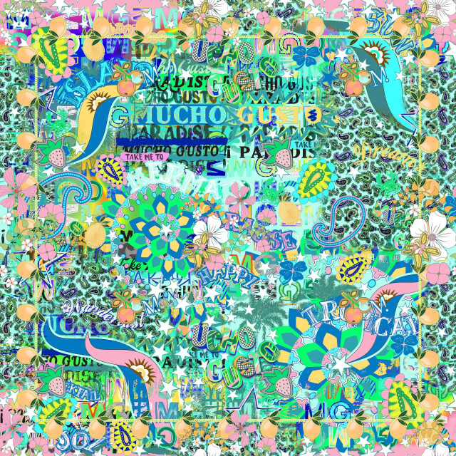 Mucho Gusto ® jurk francis bay turquoise mg print MUCHO GUSTO® Jurk Francis Bay Turquoise MG Print large
