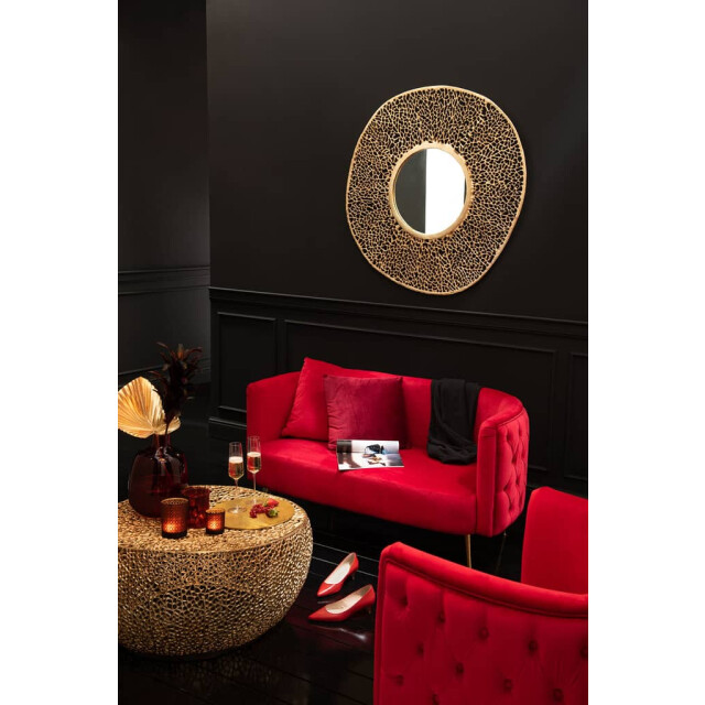 J-Line Salontafel rond koraalpatroon aluminium 86077 large