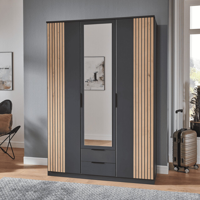 CaliCosy Kast 3 draaideuren met 1 spiegel en 2 laden l135 cm luebeck 3192256 large