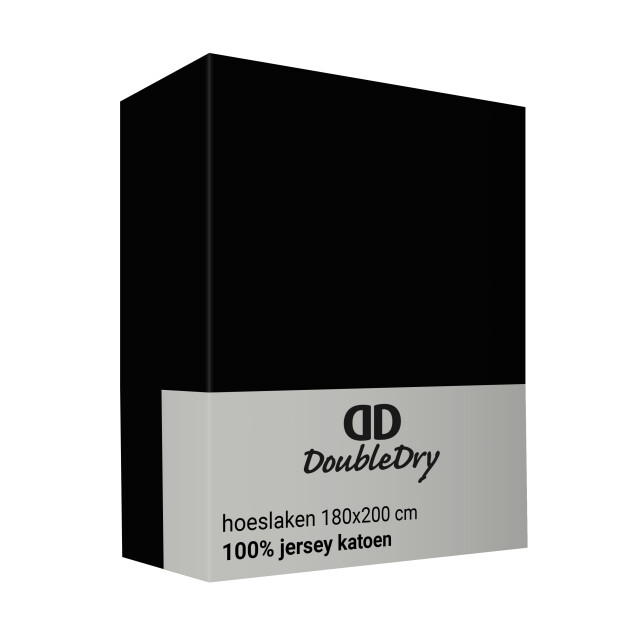 DoubleDry Hoeslaken jersey 100% katoen tweepersoons 180x200 cm zacht & 3173877 large