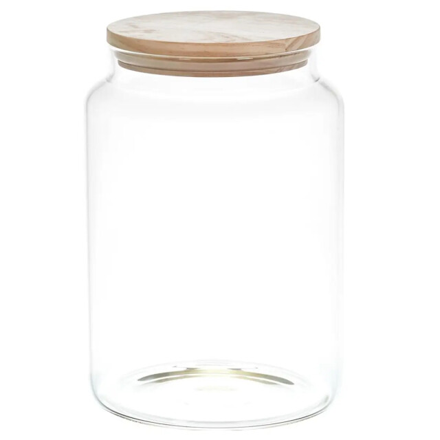 WDMT Glazen voorraadpot met houten deksel 2.9 l transparant 3192427 large