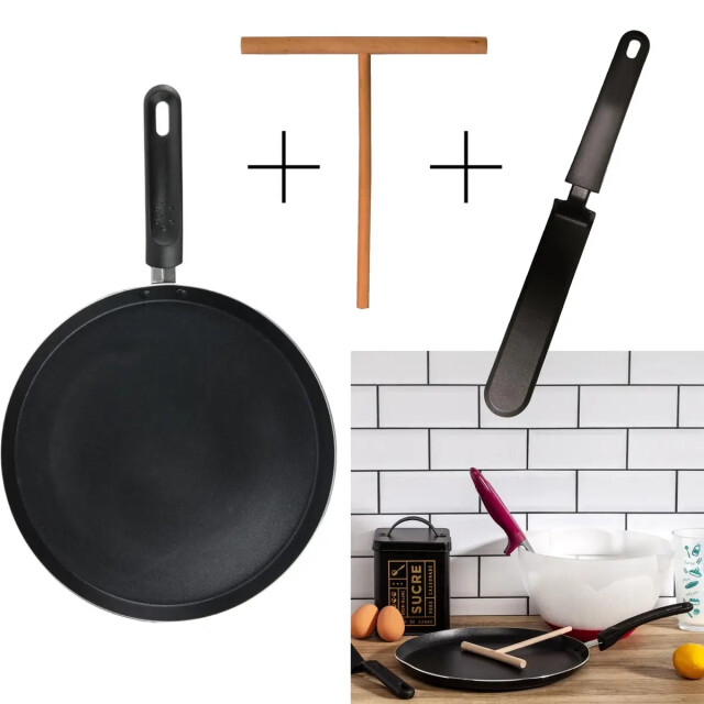 WDMT Zwarte pannenkoekenpan ø 28 cm zwart 3192388 large