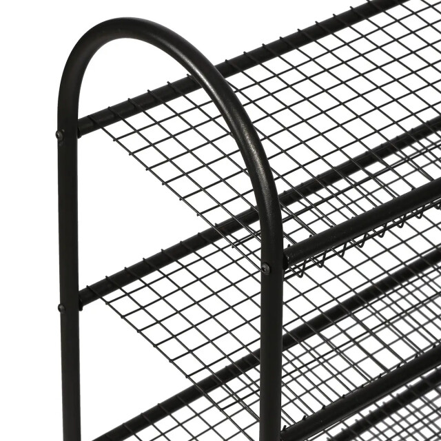 WDMT Metalen schoenenrek 4 laags mat zwart 3192411 large