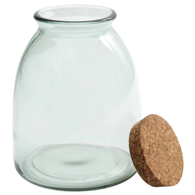 WDMT Glazen voorraadpot met kurken deksel 1 liter 3192425 large