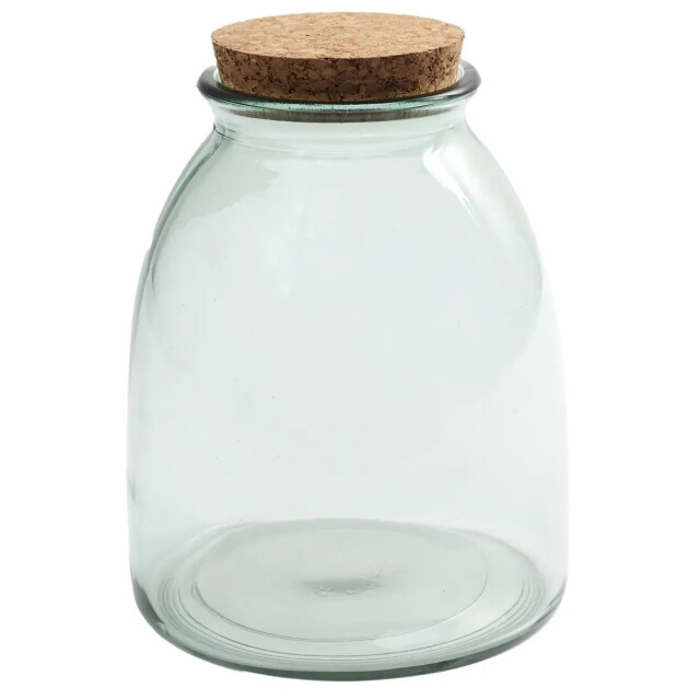 WDMT Glazen voorraadpot met kurken deksel 1 liter 3192425 large