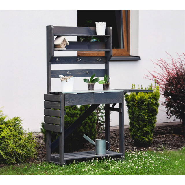 Westmann Houten plantentafel 157x38x156 cm antraciet 3192313 large