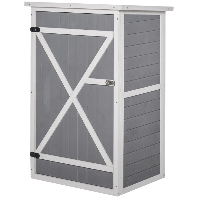 4goodz Outsunny tuinkast houten berging 56x75x115 cm /wit 3192326 large