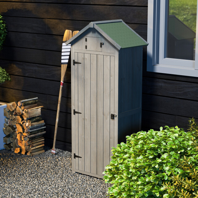 4goodz Outsunny gebeitste tuinkast houten berging 182cm - 3192325 large