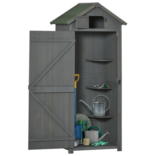 4goodz Outsunny gebeitste tuinkast houten berging 182cm - 3192325 large