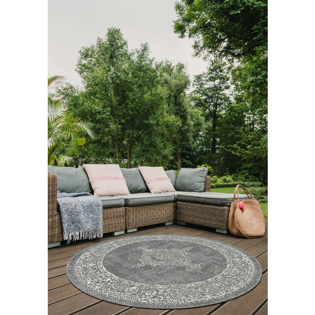 Muratap Brussels vintage buitenkleed – rond indoor & outdoor vloerkleed – tuinkleed, 3192549 large
