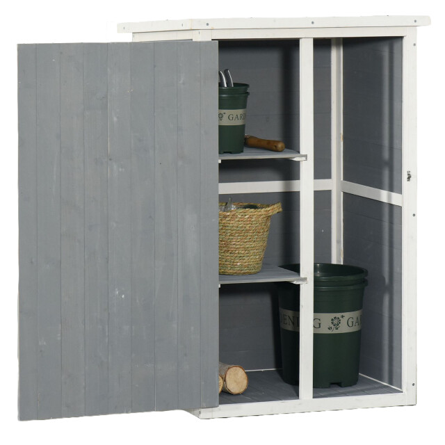 4goodz Outsunny tuinkast houten berging 56x75x115 cm /wit 3192326 large