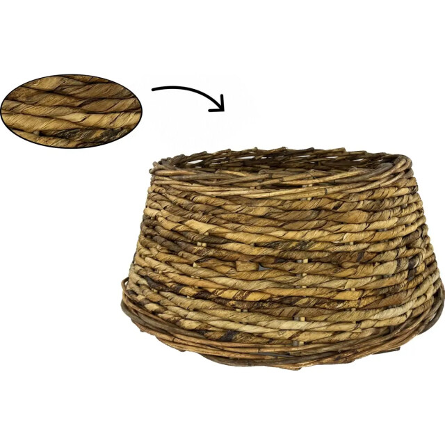 WDMT Rieten en riet kerstboomrok origineel ø 60 x 26 cm bruin 3192397 large