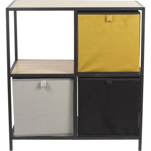 WDMT Vakkenkast billy 66,5 x 72 x 32 cm opbergkast 4 vakken bruin 3192487 large