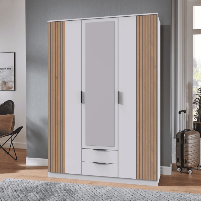 CaliCosy Kast 3 draaideuren met 1 spiegel en 2 laden l135 cm luebeck 3192258 large
