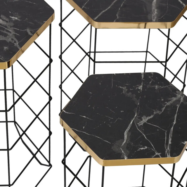 WDMT Metalen bijzettafel marmer look set van 3 3192472 large